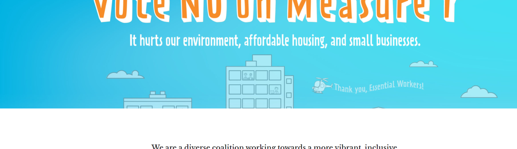 screenshot of the No on Measure Y website